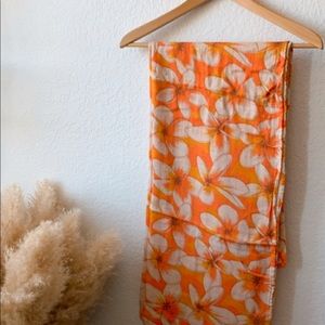 ORANGE PLUMERIA sarong or baby swaddle
